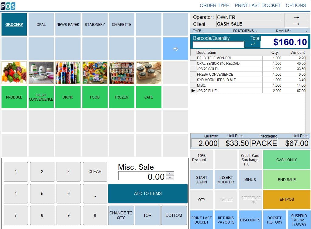 convenience store pos software grocery