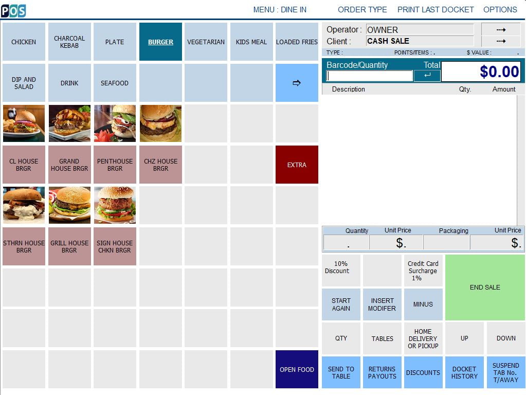 burger shop pos software burger