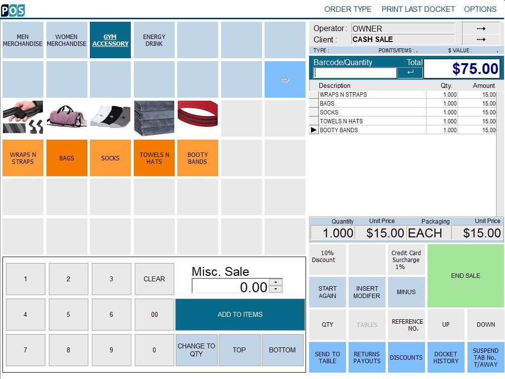 gym fitness management pos system software accessory